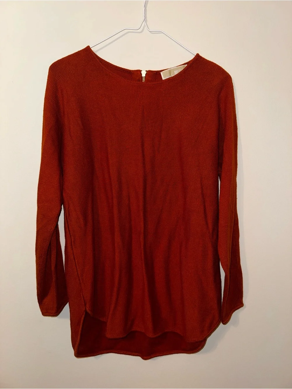 Michael Kors Rust Long-Sleeve Knit Top